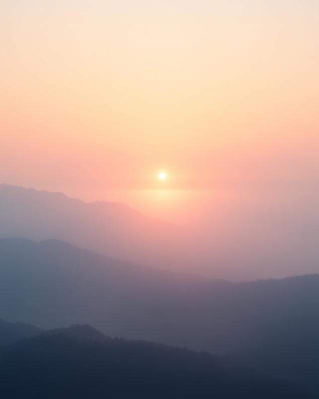 朝霧と日の出のタイムラプス