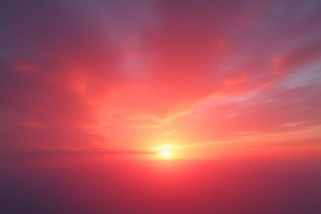 鮮やかな夕焼けの雲のタイムラプス